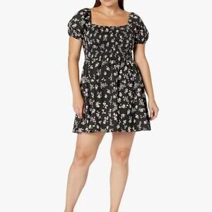 NWT CITY CHIC black summer denim ditsy dress M